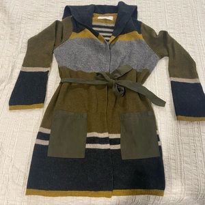 Anthropologie Color Block wrap sweater